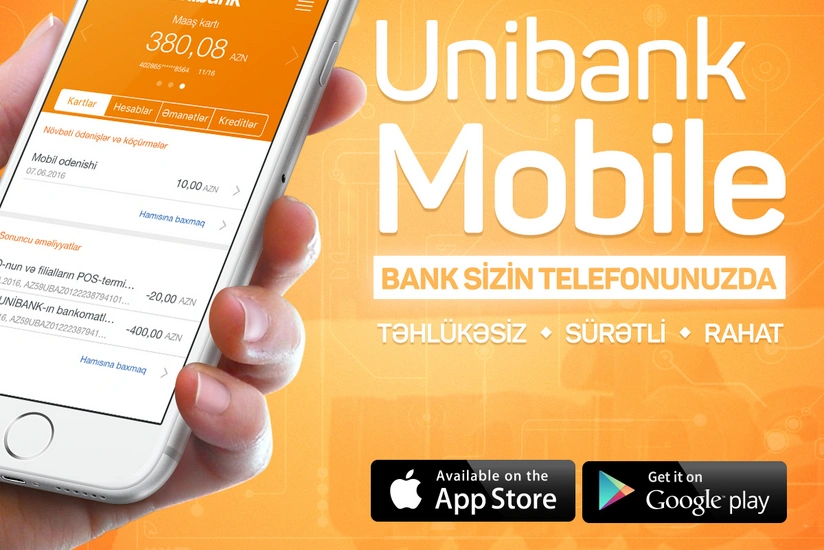 Unibank Mobile ən çox istifadəçisi olan mobil əlavədir