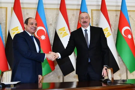 Presidents of Azerbaijan, Egypt make press statements