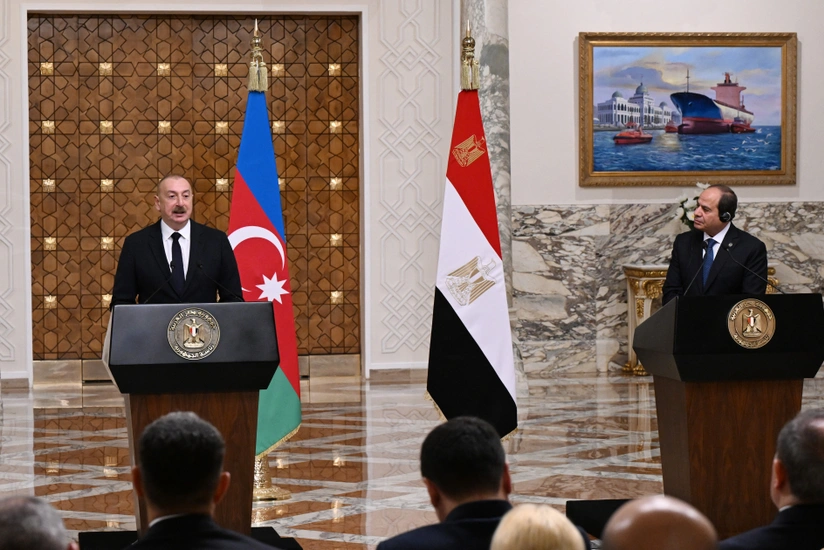 Presidents of Azerbaijan and Egypt make press statements