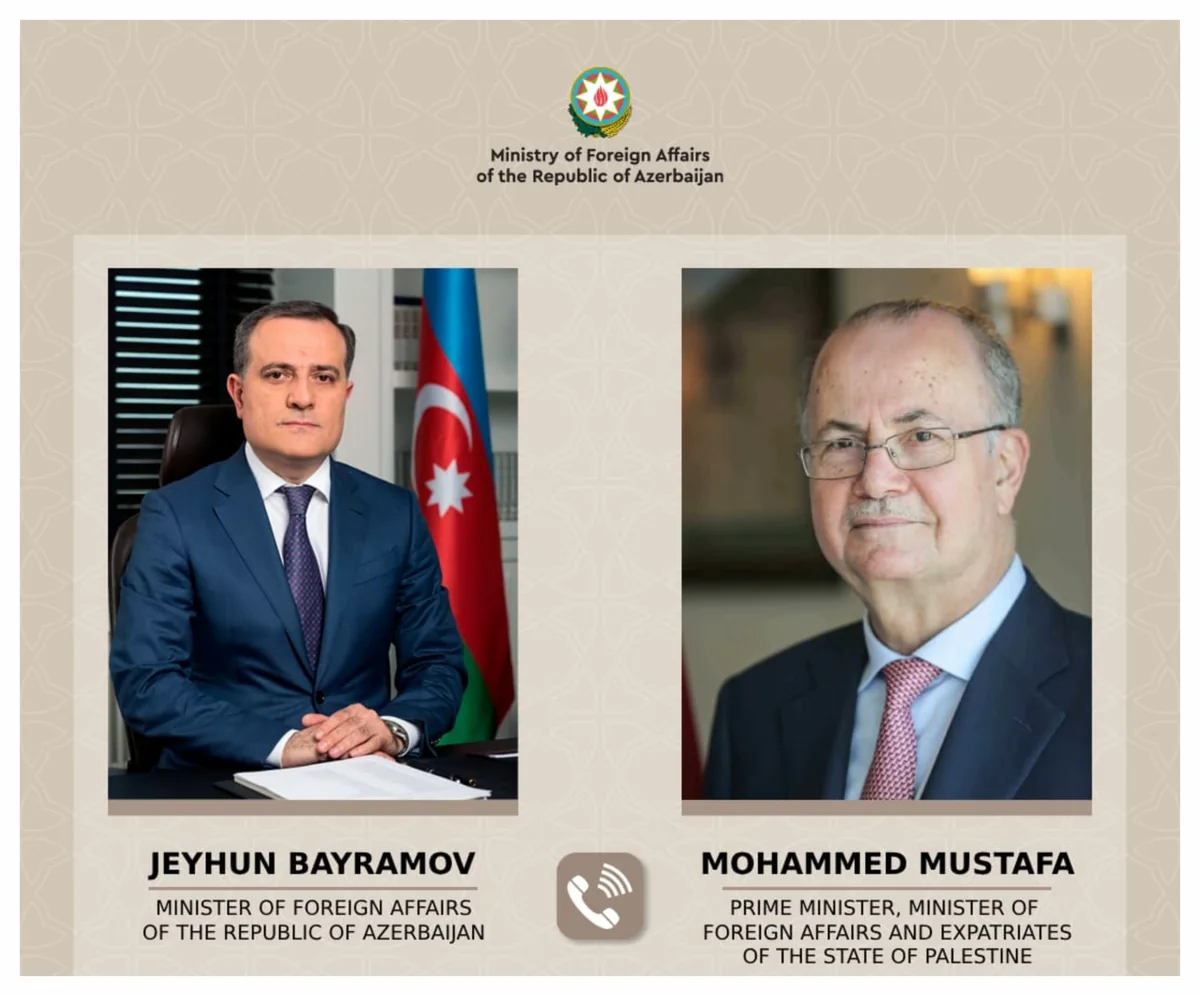 Ceyhun Bayramov Fələstinin Baş naziri ilə Qəzzadakı vəziyyəti müzakirə edib