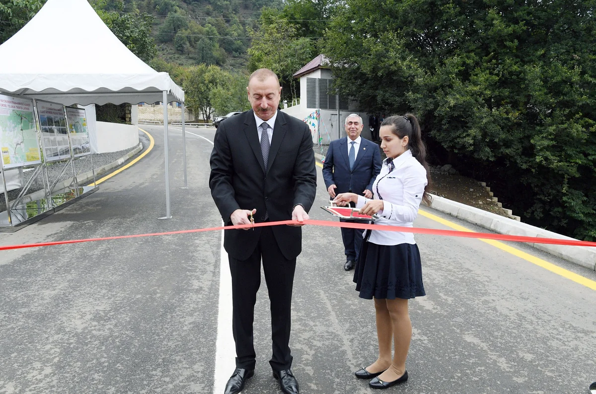 Prezident İlham Əliyev Lerik rayonunda yol açılışında iştirak edib