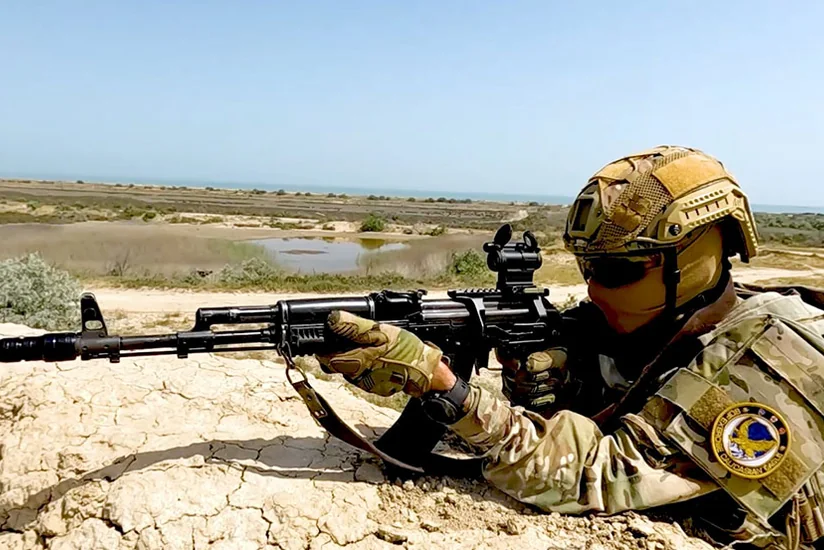 “Qafqaz Qartalı - 2024”: PUA ilə şərti düşmən mövqelərinə qəfil zərbə endirilib