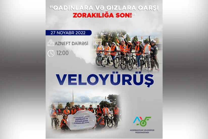 Bakıda Qadınlara və qızlara qarşı zorakılığa son! şüarı altında veloyürüş keçirilib - YENİLƏNİB