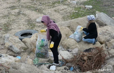Bilgəhdə Xəzərin sahil zolağı plastik tullantılardan təmizlənib