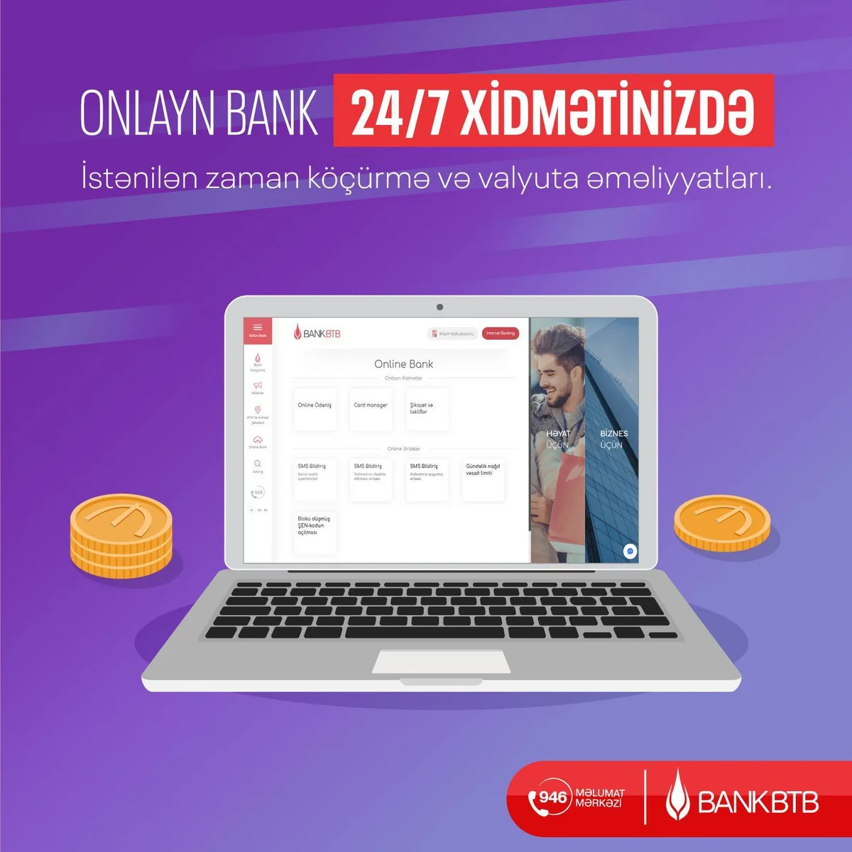 “Bank BTB” müştərilərinə “internet bankçılıq” xidmətindən istifadə etməyi təklif edir