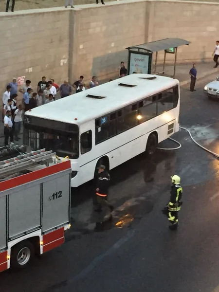 Bakıda sərnişin avtobusunda yanğın olub