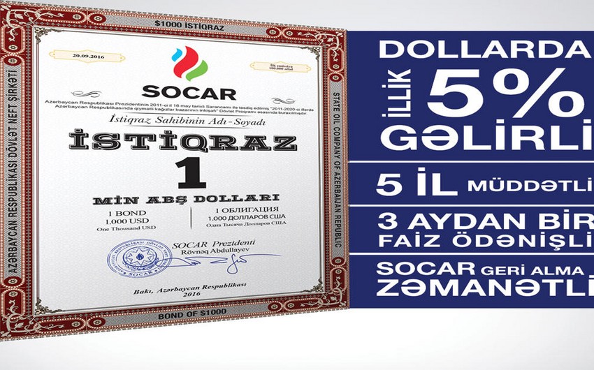 Sabahdan SOCAR istiqrazları təkrar bazara çıxarılır