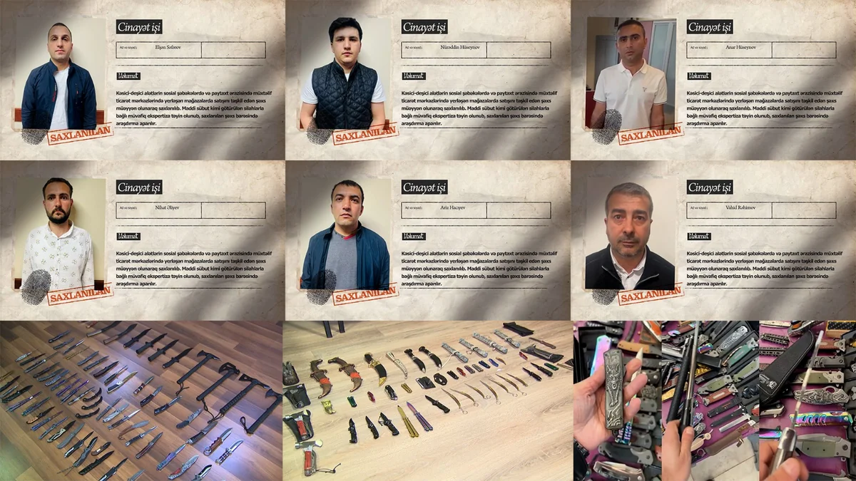 Bakıda müxtəlif təyinatlı kəsici-deşici alətlər satan şəxslər saxlanılıb