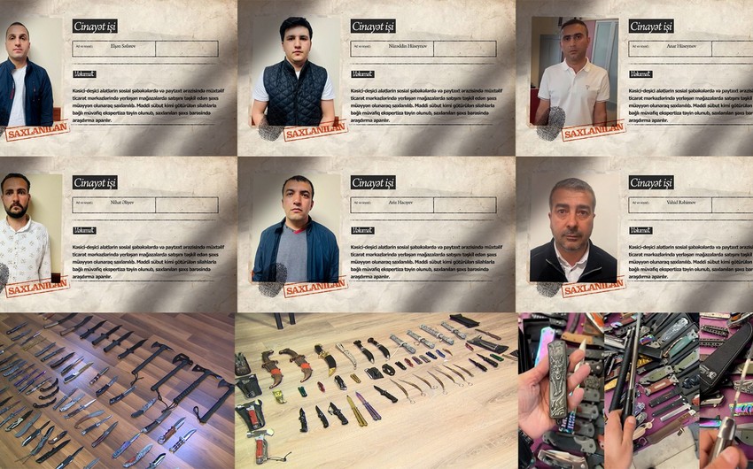 Bakıda müxtəlif təyinatlı kəsici-deşici alətlər satan şəxslər saxlanılıb 