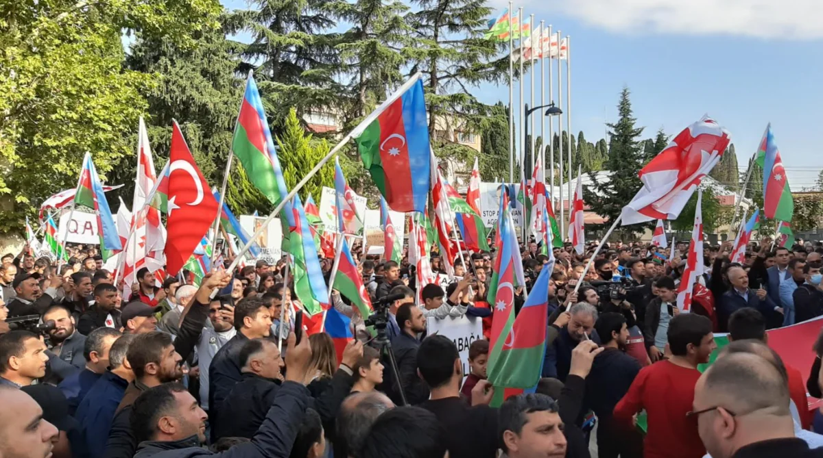 Gürcüstan azərbaycanlıları Azərbaycana dəstək mitinqi keçirdi
