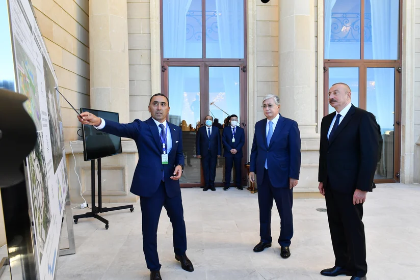 Azərbaycan və Qazaxıstan prezidentləri Füzulidə inşa ediləcək Yaradıcılığın İnkişafı Mərkəzinin layihəsi ilə tanış olub - YENİLƏNİB