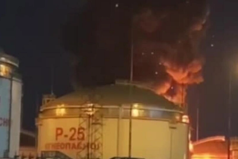 Krasnodar diyarında neft məhsulları rezervuarı alışıb, dron zərbəsi olduğu iddia olunur