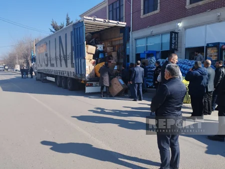 Neftçala və Salyandan Türkiyədə zəlzələdən zərərçəkənlərə 25 tonluq yardım göndərilib