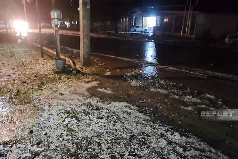 Oğuza güclü dolu düşüb, əkin sahələrinə ciddi ziyan dəyib