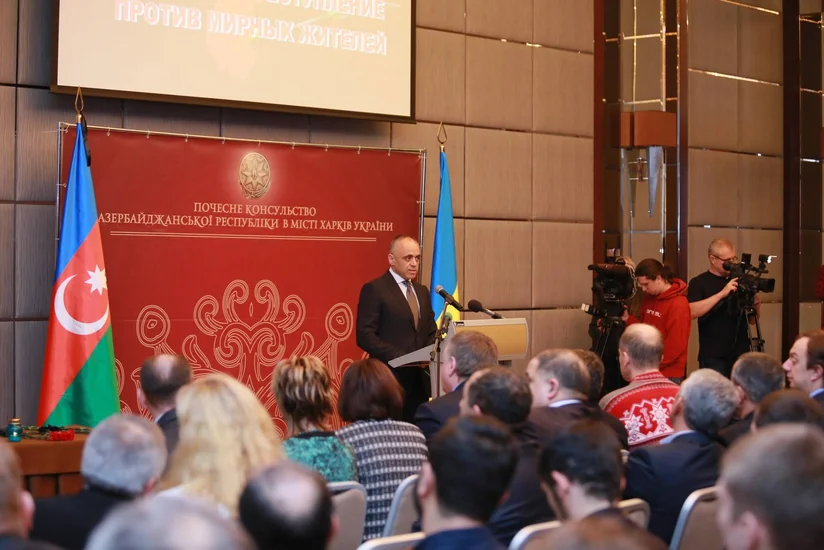 Xarkovda 20 Yanvar şəhidləri bir dəqiqəlik sükutla yad edilib
