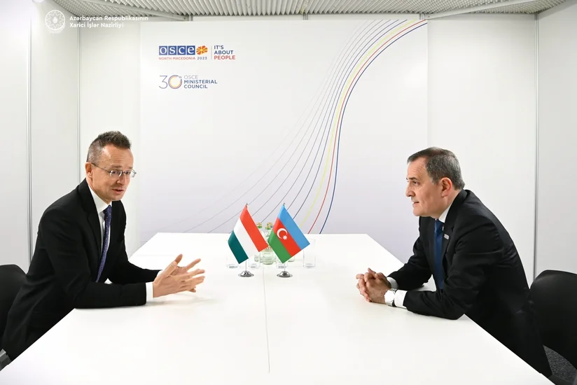 Jeyhun Bayramov meets with his Hungarian colleague
