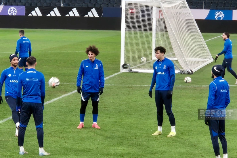 Azərbaycan millisi İsveçlə oyunöncəsi son məşqinə çıxıb