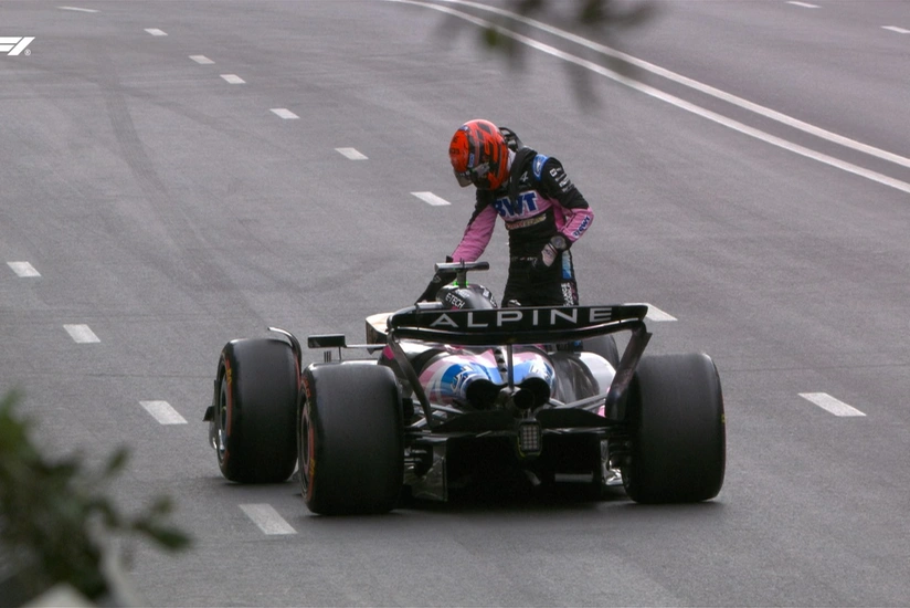 Ocon encounters technical problems during F1 free practice in Baku
