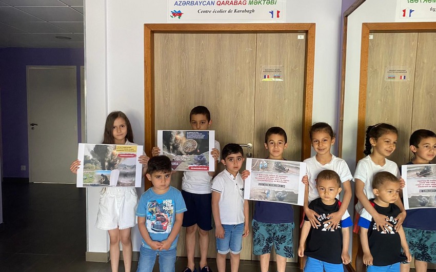 Qarabağ məktəbinin şagirdləri Fransa ictimaiyyətinin diqqətini mina təhlükəsinə cəlb ediblər
