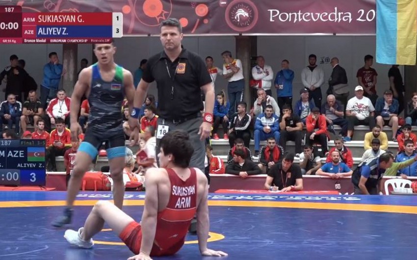 Azərbaycan güləşçisi Avropa çempionatında ermənini məğlub edərək bürünc medal qazanıb