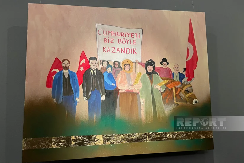Tbilisidə azərbaycanlı gənc rəssamın Türkiyə Cümhuriyyətinin 100 illiyinə həsr etdiyi rəsm sərgisi açılıb