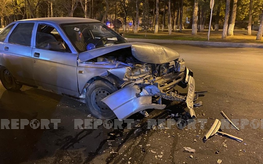 В Сумгайыте водитель совершил ДТП, не справившись с управлением