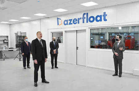 Президент заложил фундамент двух заводов и открыл предприятие в Сумгайыте