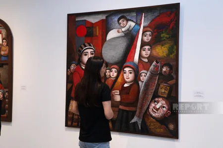 Xalq rəssamı Qəyyur Yunusun Sağ əlin sərvəti sərgisinin açılışı olub