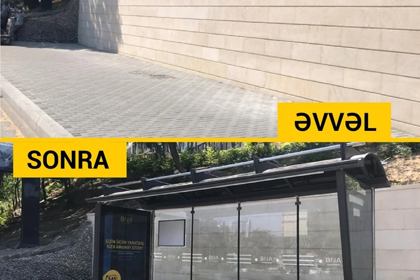 В Баку устанавливаются новые автобусные павильоны