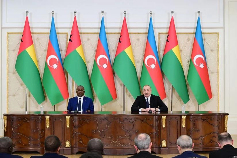 Azərbaycan Prezidenti İlham Əliyev və Qvineya-Bisau Prezidenti Umaru Sisoku Embalo mətbuata bəyanatlarla çıxış ediblər - YENİLƏNİB