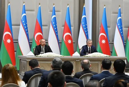 Presidents of Azerbaijan and Uzbekistan make press statements