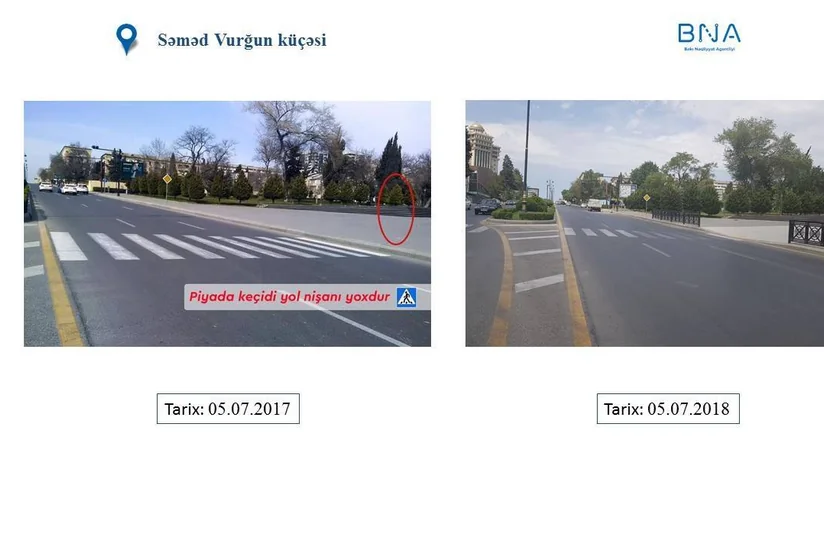 Bakının bəzi ərazilərindəki piyada keçidlərində çatışmazlıqlar aradan qaldırılıb