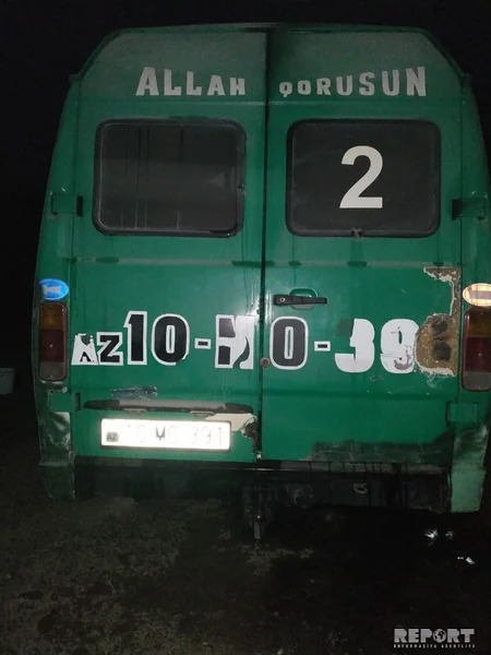 Göyçayda mikroavtobus yanıb - FOTO