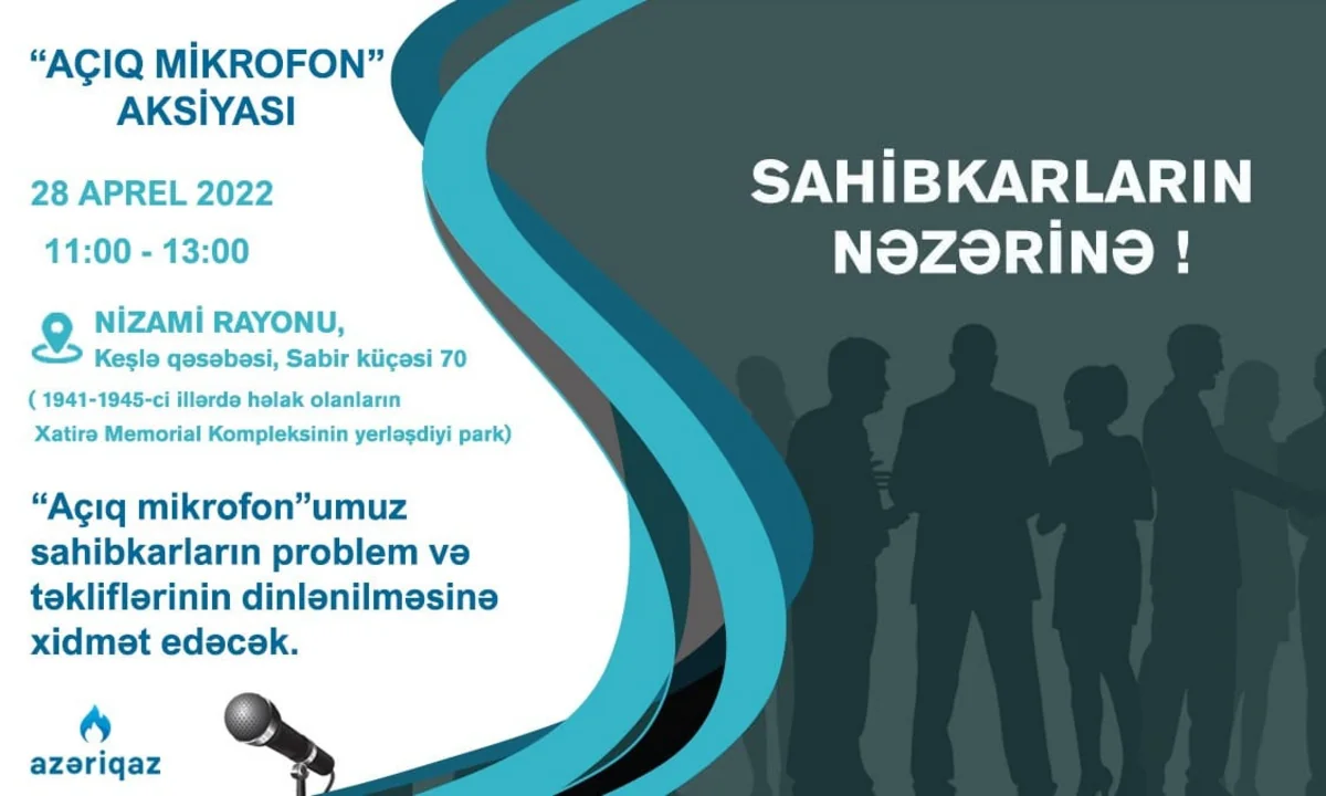 Azəriqaz” Keşlə sakinlərinin problem və təkliflərini dinləyəcək