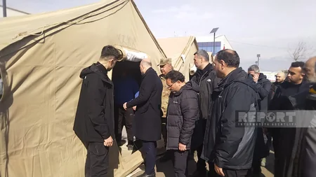 Turkish interior minister visits base point of Azerbaijani rescuers