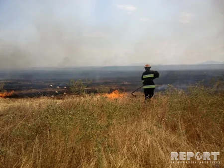 Fire occurred at Khaltan cemetery of Shabran region