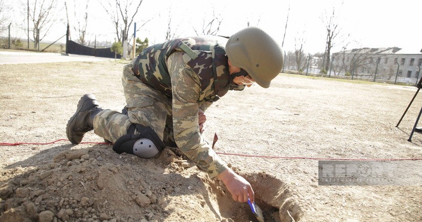 1,350 hectares of land cleared of mines in Azerbaijan last week