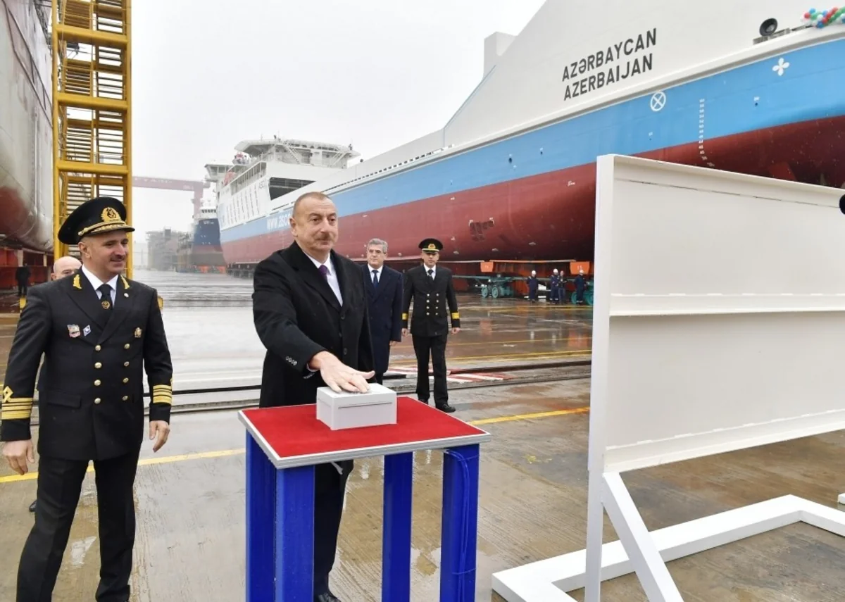 President Ilham Aliyev attended ceremony to launch first tanker built at Baku Shipyard