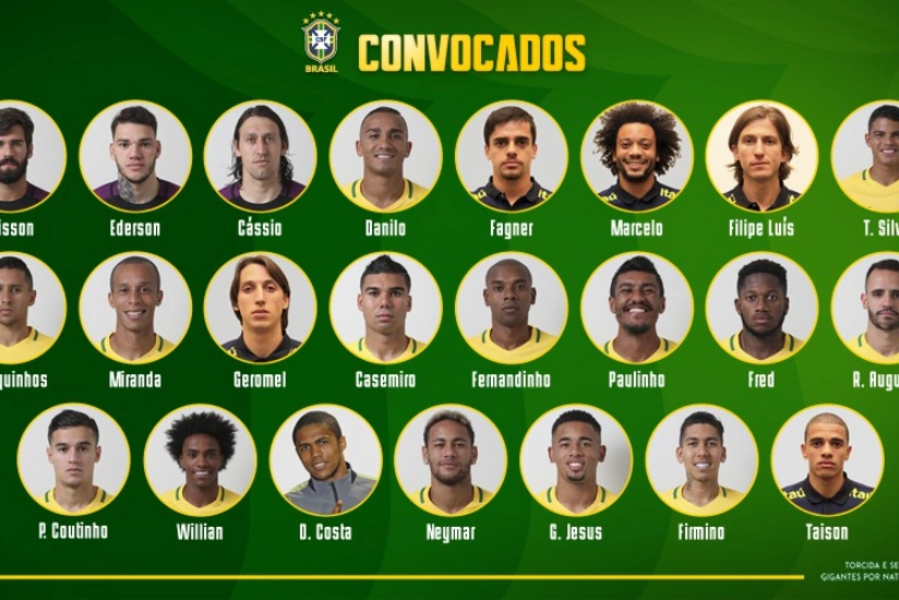 DÇ-2018: Braziliya millisinin yekun heyəti açıqlanıb