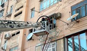Sumqayıtda çoxmərtəbəli binada yanğın baş verib