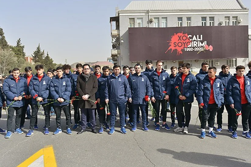 Millimizin üzvləri Xocalı faciəsinin qurbanlarını yad etdi - FOTO