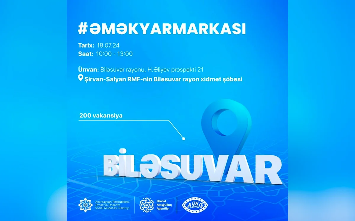 Biləsuvarda əmək yarmarkası keçiriləcək 