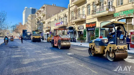 Bakının Füzuli küçəsinin bir hissəsində nəqliyyatın hərəkəti məhdudlaşdırılıb