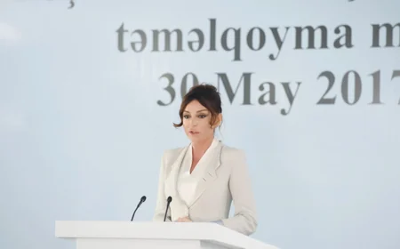 First VP Mehriban Aliyeva attends groundbreaking ceremony for residential complex for IDP families in Garadagh