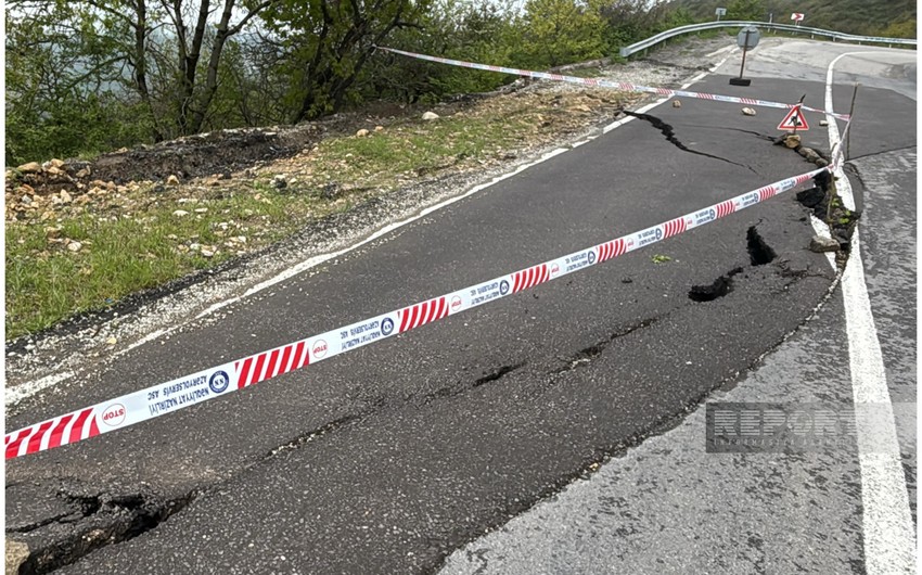 В Агсу произошел оползень