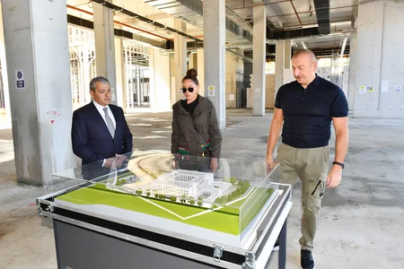 Ilham Aliyev and Mehriban Aliyeva view progress of works in newly-built facilities in Shusha