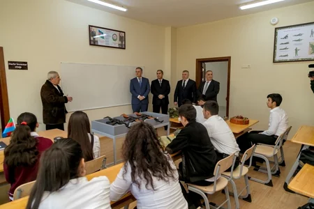 Salyanda Heydər Əliyev Fondunun təşəbbüsü ilə yeni məktəb binası inşa olunub