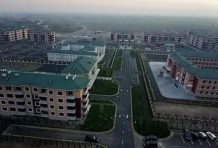 President Ilham Aliyev views new residential complex for IDPs in Tartar district