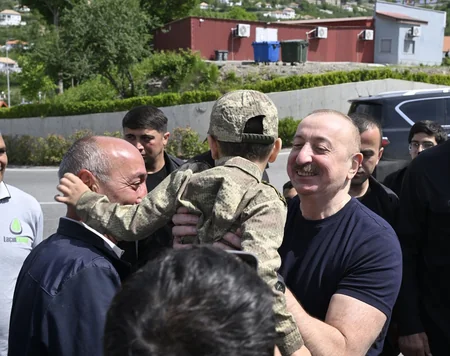 President Ilham Aliyev meets with residents in Lachin