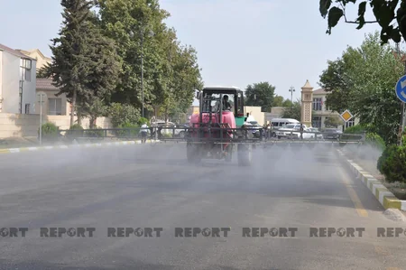 Biləsuvarda koronavirusa qarşı dezinfeksiya işləri aparılır